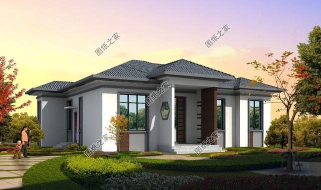 四套農村自建一層平房設計圖，戶型周正，讓人建了還想建