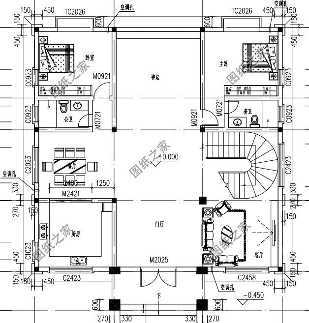 最新款農村三層半別墅圖紙，必將成為農村里數一數二的人