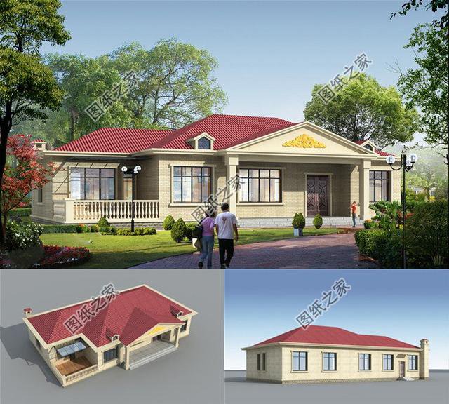 自建房一層大平層戶型圖，簡潔實用，一家人住得舒服