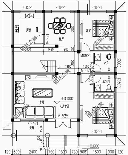 農村二層羅馬柱別墅外形圖，讓你的別墅漂亮大氣，透露著氣質