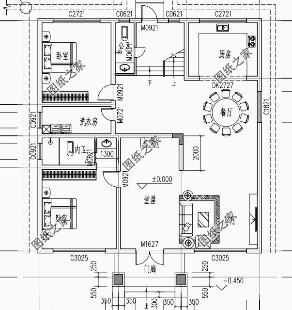 農村二層羅馬柱別墅外形圖，讓你的別墅漂亮大氣，透露著氣質