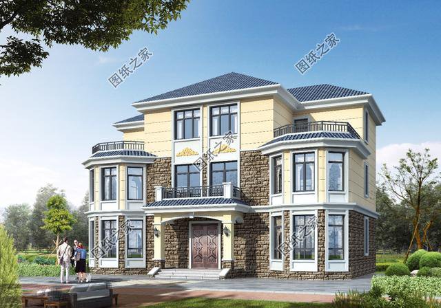 二層和二層半共堂屋雙拼別墅設計圖，建房子傳統習俗不能丟