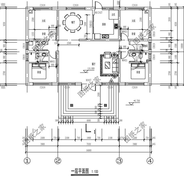 農村1層5間平房圖片，一家五口住著也足夠，趕快收藏圖紙