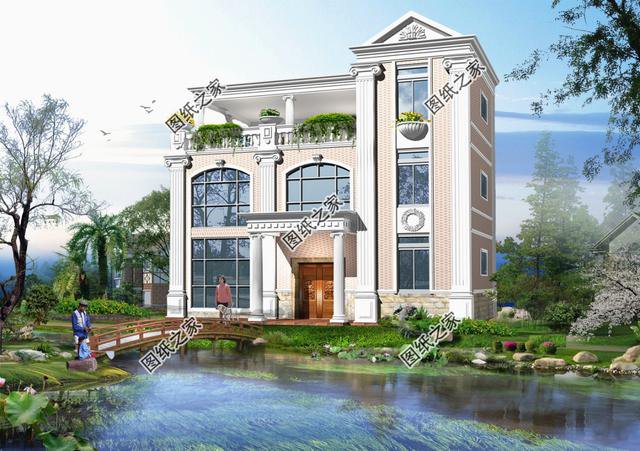 三層別墅住宅農村，外觀和戶型上完美搭配，真的還不錯