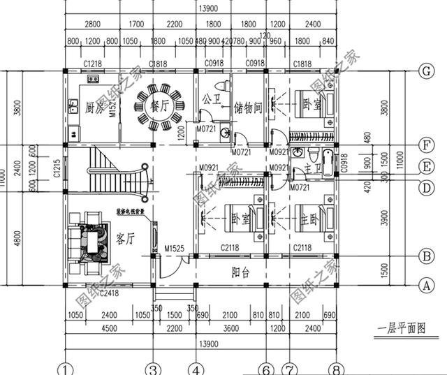 農村一層半小洋樓別墅設計圖，造型簡單大方，一層半也漂亮