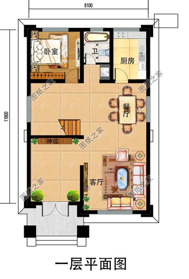 兩間三層戶型圖，就算面寬最窄，那也是全村最好的房子