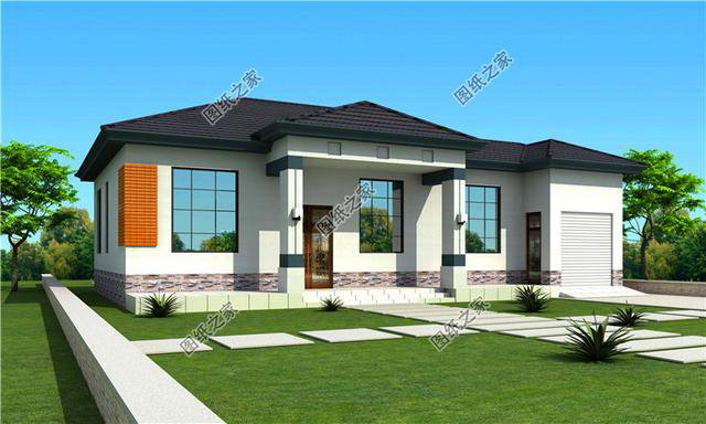 一層自建房帶車庫設計圖，自己住給父母都可以，實惠又好看