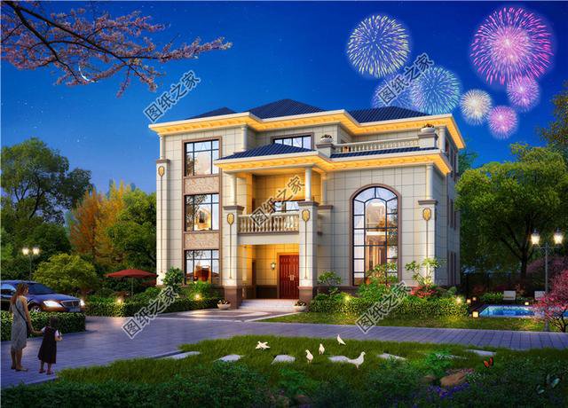 16米三開間三層別墅設計圖，多窗多陽臺設計，難得的好戶型