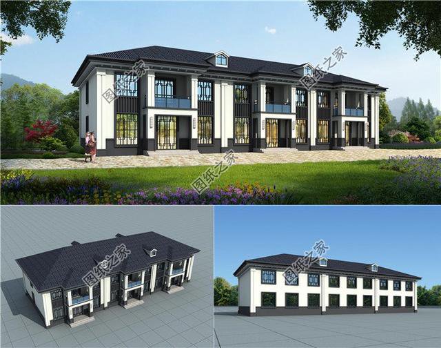 漂亮的農村自建雙拼別墅效果圖，外觀大氣，兄弟更和睦