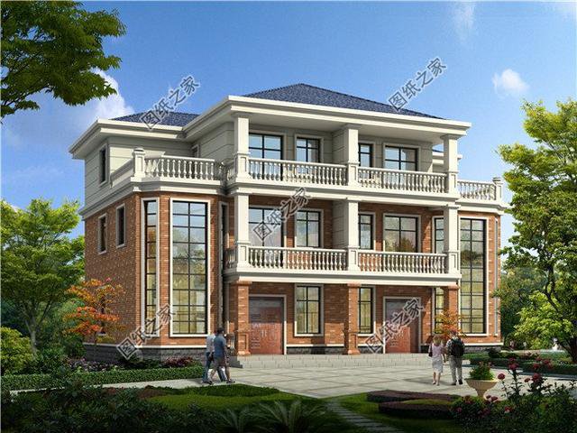 漂亮的農村自建雙拼別墅效果圖，外觀大氣，兄弟更和睦