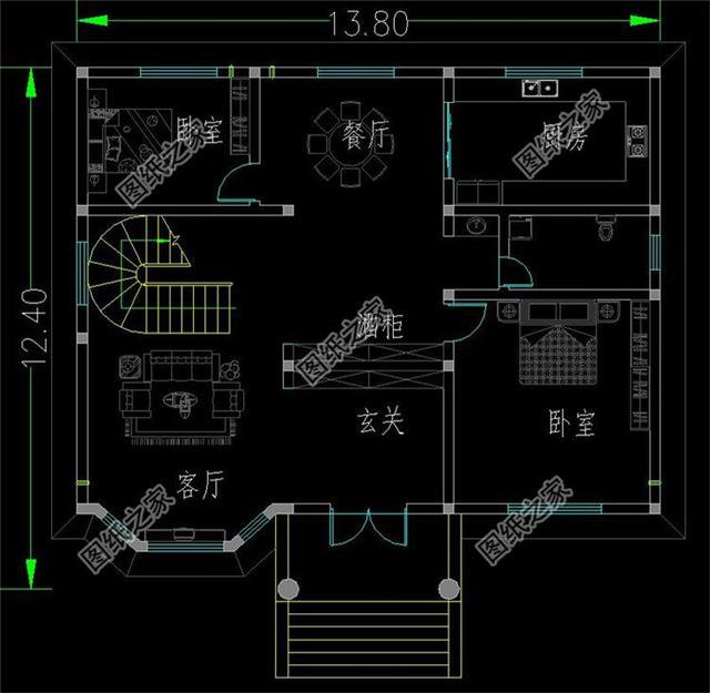 三款二層房屋平面圖，戶型方正，占地面積不大不小
