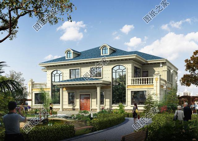 農村兩戶連體二層別墅，省錢又省力，兩家人齊聚一堂