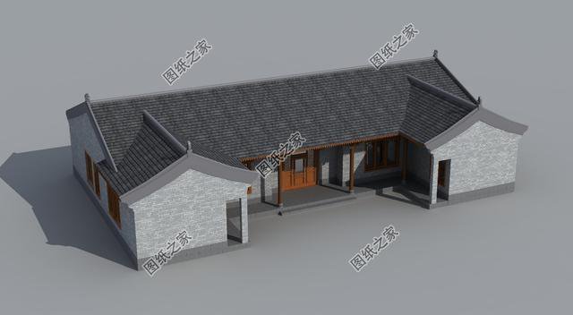 一層三合院平房設計圖及戶型圖，一磚一瓦皆是精品