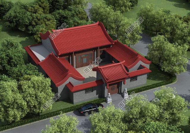 一層三合院平房設計圖及戶型圖，一磚一瓦皆是精品