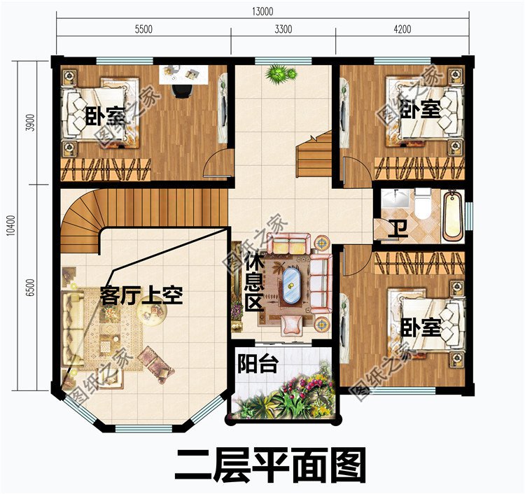 140平歐式二層半帶露臺的獨棟別墅圖片