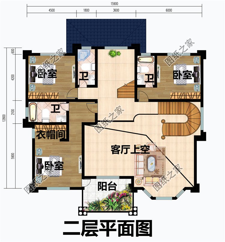 現代三層農村民房設計圖及圖片
