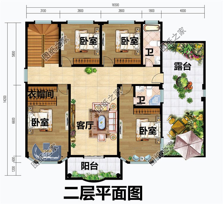 豪華大氣農村三層別墅圖紙