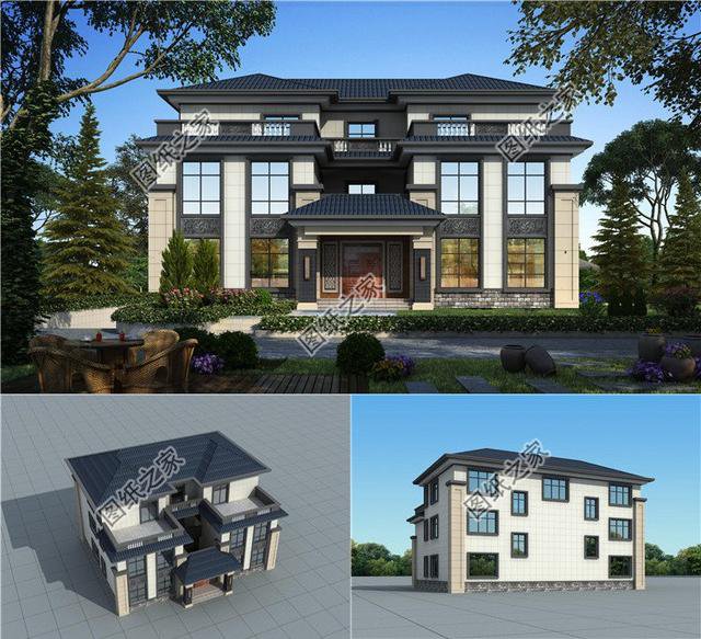 中式雙拼別墅設計，兄弟合建，日子越過越紅火