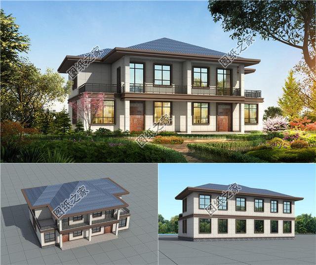 中式雙拼別墅設計，兄弟合建，日子越過越紅火