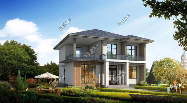 農村簡單二層別墅圖，效果圖和平面圖都有，最新推薦