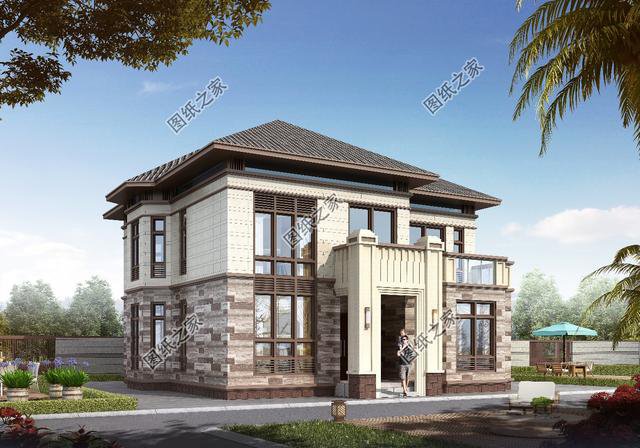 農村簡單二層別墅圖，效果圖和平面圖都有，最新推薦