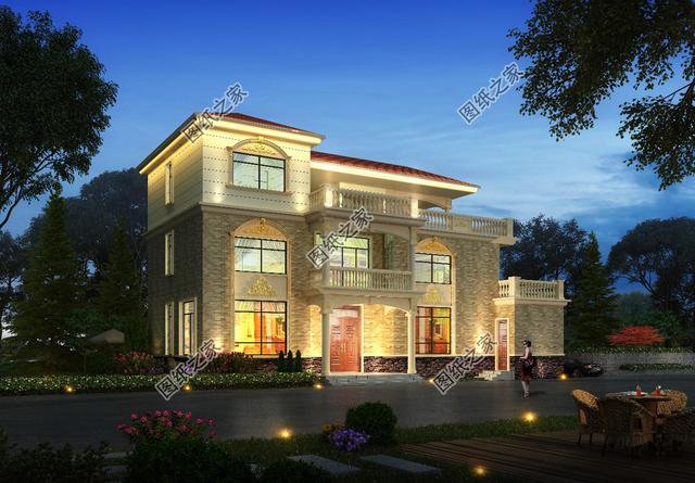 農村自建房三層樓外觀效果圖，大氣內部布局都無可挑剔