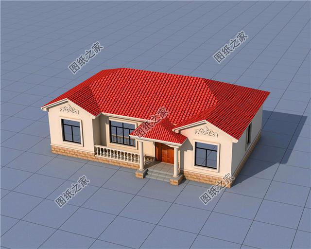 農村一層自建房圖片，三套戶型圖，養老別墅就該這樣建