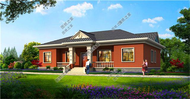 農村一層自建房圖片，三套戶型圖，養老別墅就該這樣建