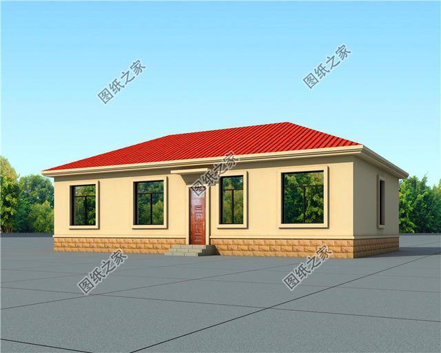 農村一層自建房圖片，三套戶型圖，養老別墅就該這樣建