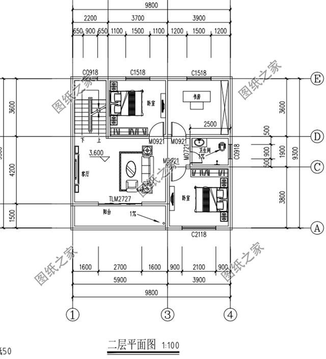 農村90平米二層樓房設計圖，小巧精致，簡單容易建