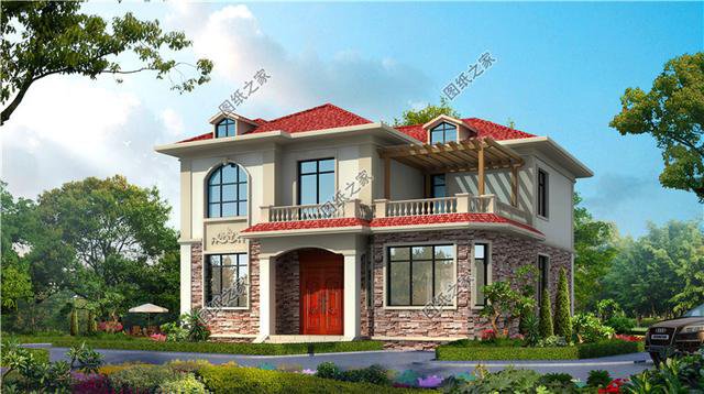 農村20萬二層樓房圖片戶型圖，造價經濟住著舒適，第三套最襯我心意