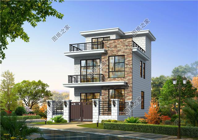 三層平頂樓房平面圖，蓋好了就再也不愁沒地方曬糧食了