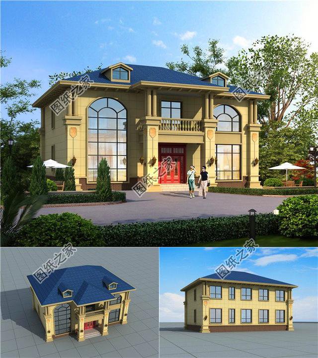 高顏值30萬左右豪華二層別墅設計圖，百年不落伍的款式，千萬別錯過