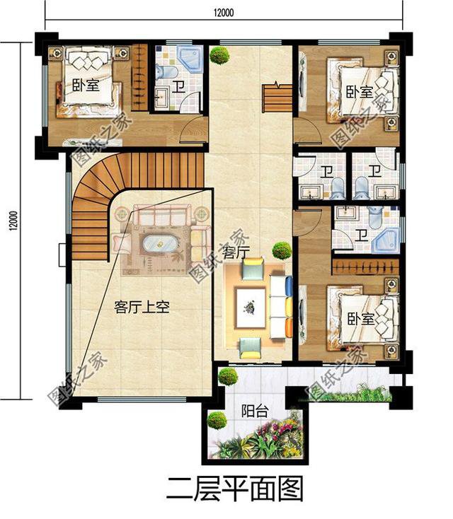 多套房設計的別墅戶型圖 ，追求舒適，兼顧精致與優雅