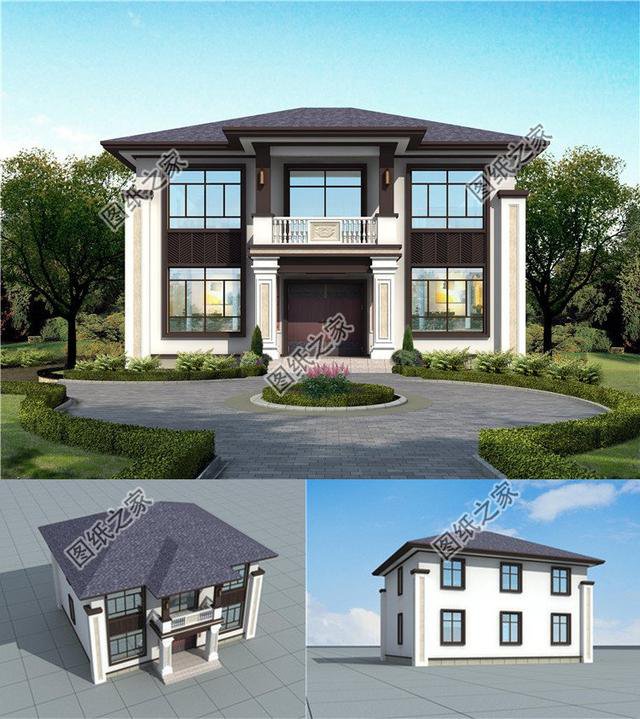 適合老家建的三十萬左右二層樓房圖，配色清新雅致，來看看