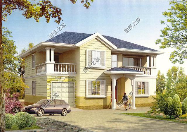 帶車庫的農村建房圖片，農村建房車庫必須有，實用大氣