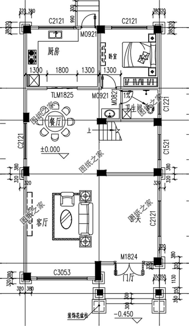 歐式風格三層小洋樓外觀圖，外觀很漂亮，符合農村住宅的設計