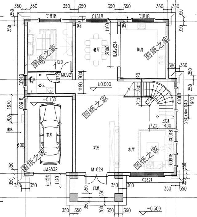 歐式風格三層小洋樓外觀圖，外觀很漂亮，符合農村住宅的設計