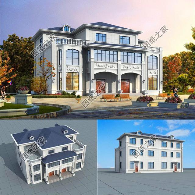 復式雙拼別墅設計圖，適合兄弟倆的房子，羨慕不來的大氣