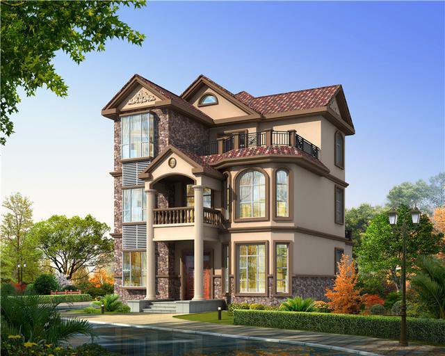 農村二層半樓房圖片設計圖，建一棟這樣的二層半別墅，村里人都夸獎