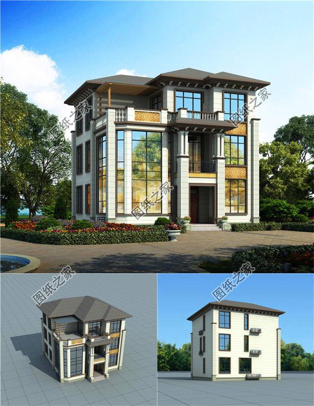 三層自建樓房帶地下室設計圖，造價不高，建一棟在村里相當氣派