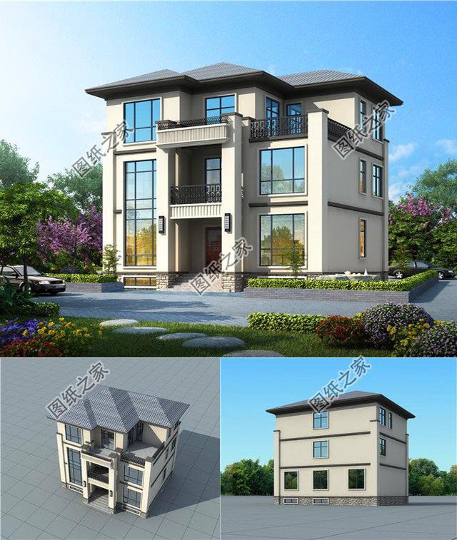 三層自建樓房帶地下室設計圖，造價不高，建一棟在村里相當氣派