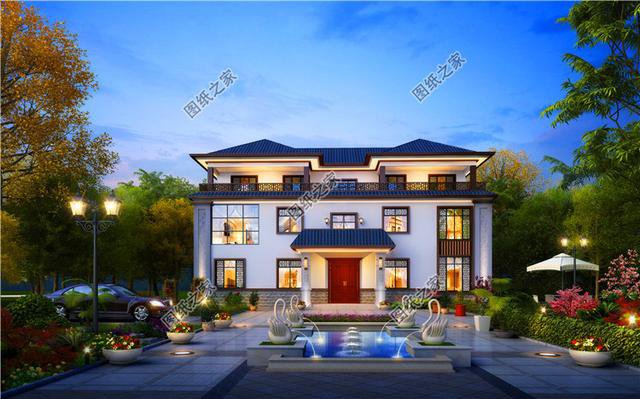 強烈推薦三款三層中式別墅效果圖，超贊的中式小洋樓千萬不要錯過了