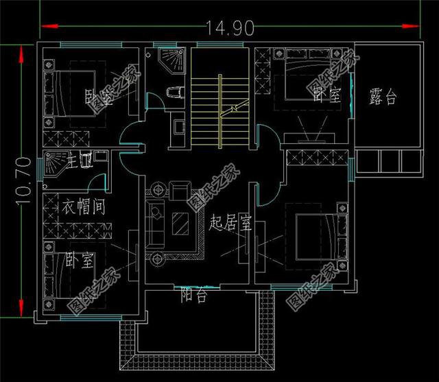 農村普通三層樓房平面圖，第一款帶車庫，第三款最實用
