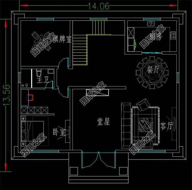 農(nóng)村三間兩層間戶型圖，看了這么多三層別墅，還是覺得這三款更精致