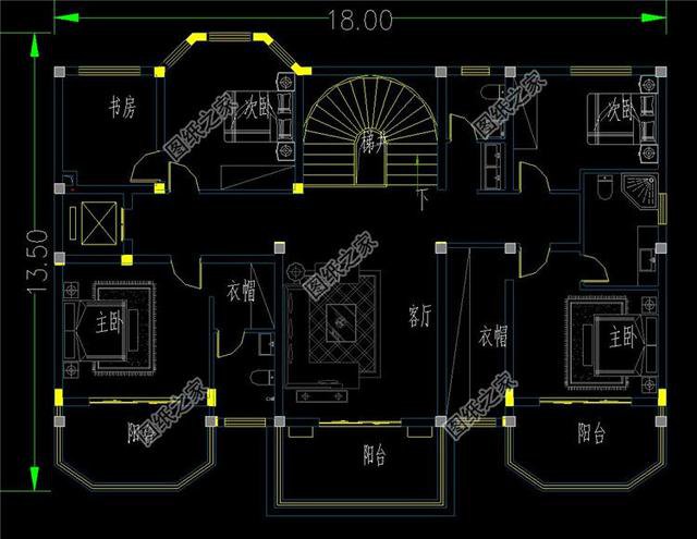 五開間三層樓房設(shè)計圖，大戶型別墅，超級氣派，含全套施工圖