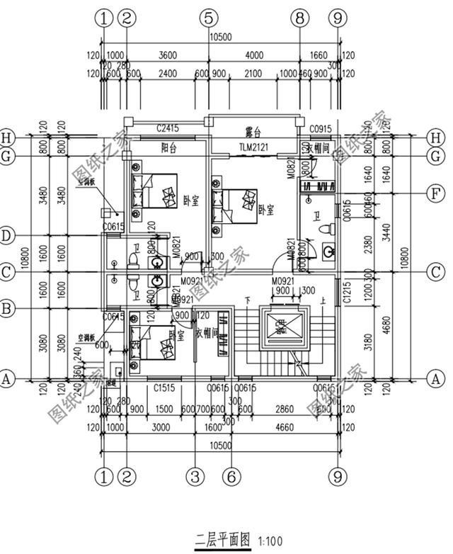 農村三層半自建房設計圖紙，戶型大氣房間多，大家庭朋友可以參考