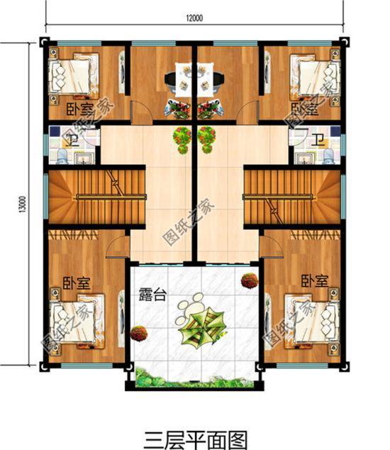 兄弟三層雙拼別墅設計圖，哥倆在村里建上一棟那是相當厲害了