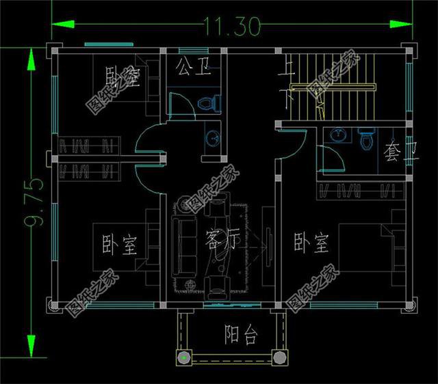 面寬11米三層別墅設計圖，帶超大露臺，第三棟人見人愛