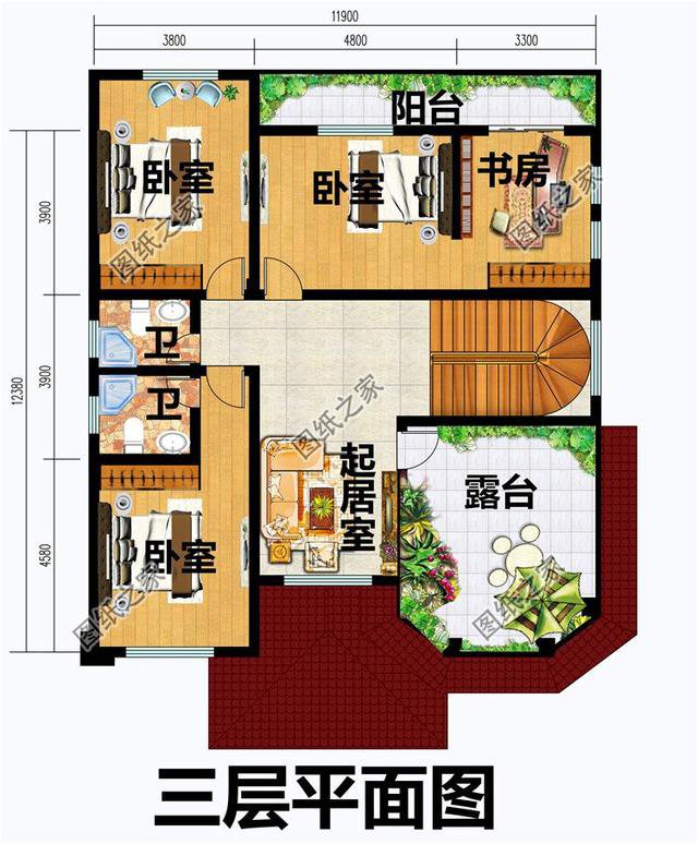 150平米三層別墅設計圖，簡單大方，父母住在里面天天樂呵呵